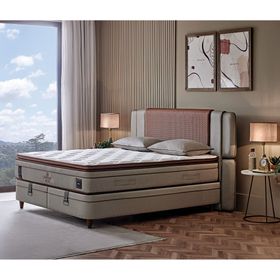 Puffy Bamboo 160x200 cm Pedic 3'lü Yatak Baza Başlık Set