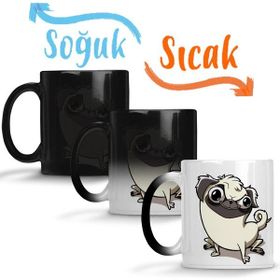 Pug Köpek Dog Pet Sevimli Cute Cartoon Animation Sihirli Porselen Kupa