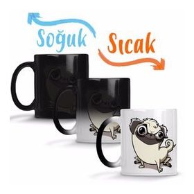 Pug Köpek Dog Pet Sevimli Cute Cartoon Animation Sihirli Porselen Kupa
