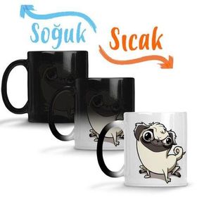 Pug Köpek Dog Pet Sevimli Cute Cartoon Animation Sihirli Porselen Kupa