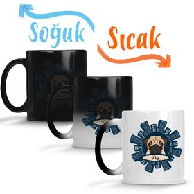 Pug Köpek Sihirli Porselen Kupa