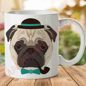 Pug Perfil Baskılı Kupa Bardak