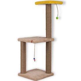 Pugalo Catnipli 82 cm İki Katlı Krem Kedi Tırmalama Tahtası
