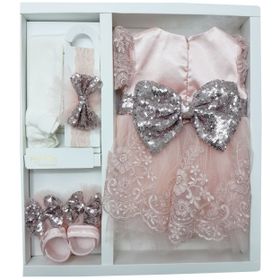 Pugi Baby 3103 Pembe 0-3 Ay Kız Bebek Mevlüt Takımı