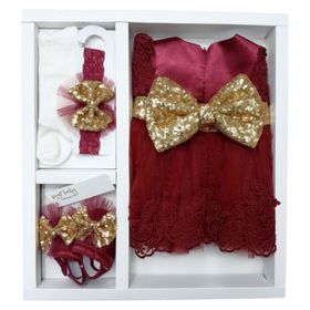 Pugi Baby 3104 Bordo 3-6 Ay Kız Bebek Mevlüt Takımı