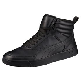 Puma 363716-01 Rebound Street v2 Leather High Top Puma Black-Puma Black Erkek Sneaker