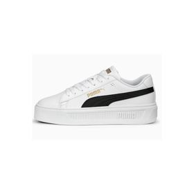 Puma 390758 04 Smash Platform Beyaz Siyah Gold Kadın Spor Ayakkab