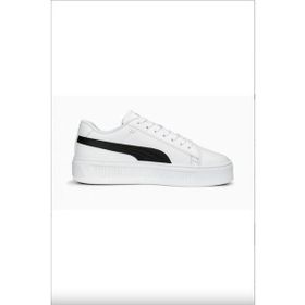 Puma 390758 04 Smash Platform Beyaz Siyah Gold Kadın Spor Ayakkab