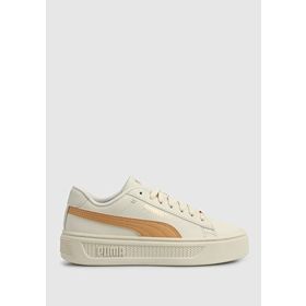 Puma 390758-19 Smash Platform V3 Krem Kadın Spor Ayakkabı