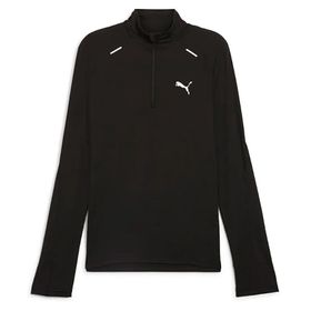 Puma 52578101 Siyah Run Cloudspun 1/4 Zip Uzun Kollu Koşu Erkek T-Shirt