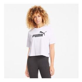 Puma 586866-02 Ess Cropped Logo Tee Beyaz Kadın T-Shirt
