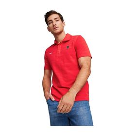 Puma 62382802 Kırmızı Polo Yaka Ferrari Style Jacquard Günlük Erkek T-shirt