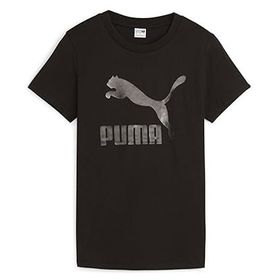Puma 62559701 Classics Shiny Logo Siyah Günlük Stil Kadın T-Shirt