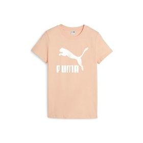 Puma 62559745 Classics Shiny Logo Tee Krem Günlük Kadın T-shirt