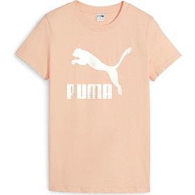 Puma 62559745 Classics Shiny Logo Tee Krem Günlük Kadın T-shirt
