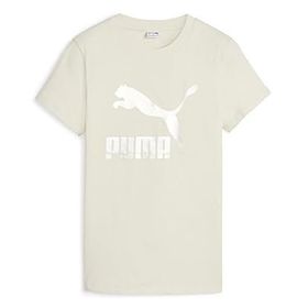 Puma 62559787 Classics Shiny Logo Tee Bej Günlük Kadın T-shirt