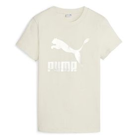 Puma 62559787 Classics Shiny Logo Tee Bej Günlük Kadın T-shirt