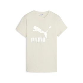 Puma 62559787 Classics Shiny Logo Tee Bej Günlük Kadın T-shirt