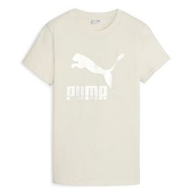 Puma 62559787 Classics Shiny Logo Tee Bej Günlük Kadın T-shirt