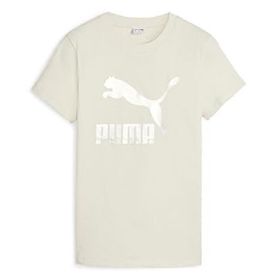 Puma 62559787 Classics Shiny Logo Tee Bej Günlük Kadın T-shirt