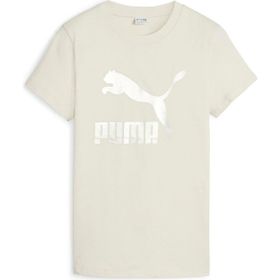 Puma 62559787 Classics Shiny Logo Tee Bej Günlük Kadın T-shirt