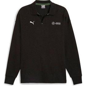 Puma 62733901 MAPF1 Longsleeve Polo Siyah Günlük Uzun Kollu Polo Erkek T-Shirt