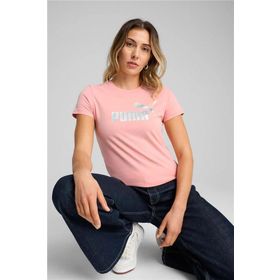 Puma 63153618 Metallic No. 1 Logo Pembe Kadın T-shirt