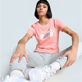 Puma 63153618 Metallic No. 1 Logo Pembe Kadın T-shirt