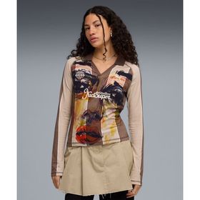 Puma 632369-41 Kahverengi X Kidsuper Long-Sleeve Jersey Kadın T-Shirt