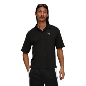 Puma 63436201 Essential Boxy Siyah Günlük Stil Polo Yaka Erkek T-Shirt