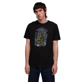 Puma 63444101 Graphic Siyah Günlük Stil Erkek T-Shirt