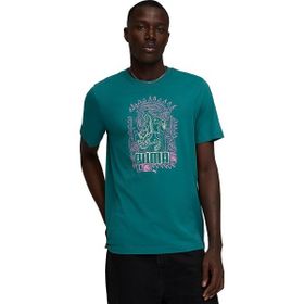 Puma 63444160 Graphic Yeşil Günlük Stil Erkek T-Shirt