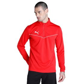 Puma 65739401 Kırmızı Teamrise 1/4 Zip Top Erkek Futbol Antrenman Uzun Kollu T-shirt