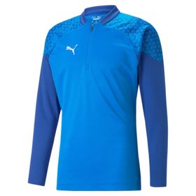 Puma 65798202 Mavi Teamcup Training 1/4 Zip Top Erkek Futbol Uzun Kollu Antrenman Üstü