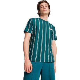 Puma 68186222 Sports Club AOP Yeşil Günlük Stil Erkek T-Shirt