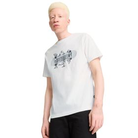 Puma 68345902 Graphics Skateboard Beyaz Günlük Stil Erkek T-Shirt