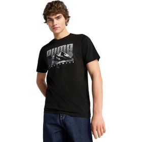 Puma 68482801 Graphics Mountain Siyah Günlük Stil Erkek T-shirt