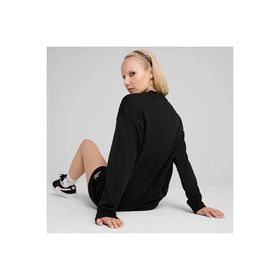 Puma 68497501 ESS No 1 Logo Relaxed Crew Siyah Günlük Stil Kadın Sweatshirt
