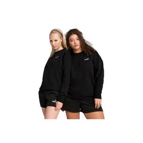 Puma 68497501 ESS No 1 Logo Relaxed Crew Siyah Günlük Stil Kadın Sweatshirt