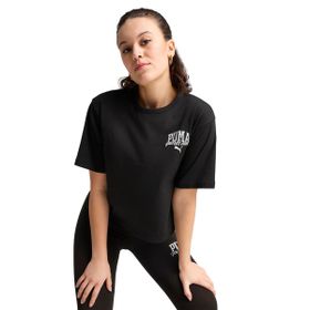 Puma 68503001 Siyah Class Relaxed Crop Kadın Günlük Stil T-Shirt