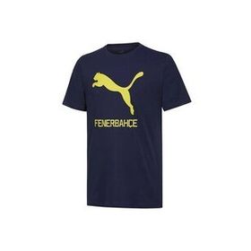 Puma 77313601 FSK Cat Tee Yuvarlak Yaka Düz Lacivert Sarı Erkek Fenerbahçe T-Shirt