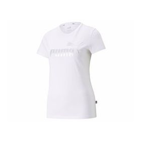 Puma 84830302 Essential+ Metallic Logo Beyaz Günlük Stil Kadın T-Shirt