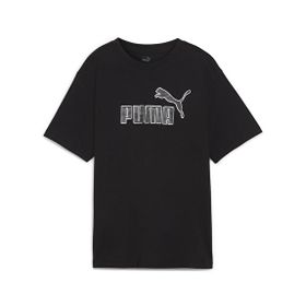 Puma ESS+ Marbleized Relaxed Siyah Kısa Kollu Kadın T-Shirt