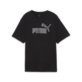 Puma ESS+ Marbleized Relaxed Siyah Kısa Kollu Kadın T-Shirt