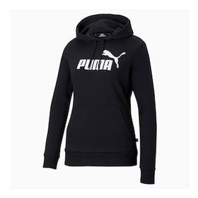 Puma Essentials Logo Kadın Kapüşonlu Siyah Sweatshirt