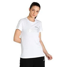 Puma Essentials Metalik Logo Beyaz Kadın T-shirt