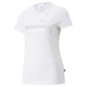 Puma Essentials Metalik Logo Beyaz Kadın T-shirt