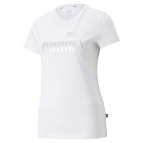 Puma Essentials Metalik Logo Beyaz Kadın T-shirt