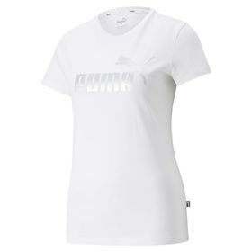 Puma Essentials Metalik Logo Beyaz Kadın T-shirt