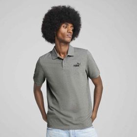 Puma Essentials No 1 Logo Pique Erkek Gri Polo Yaka Tişört